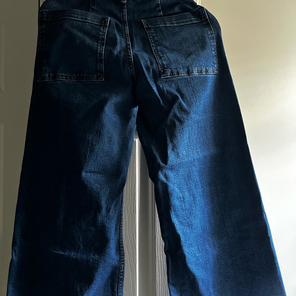Zara Blue Flare Wide Leg Jeans Classic Denim